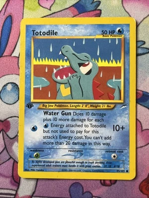 Totodile - 85/105 - Pokemon Neo Destiny 1st Edition Card WOTC HP - Image 1 of 2