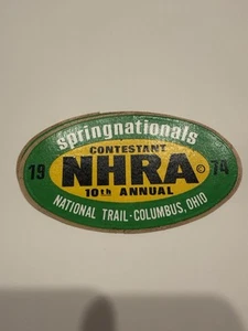 "Pegatina original vintage NOS NHRA concursante Spring Nationals 1974 5x3"" (9E)" - Imagen 1 de 1