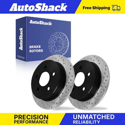 Rear Drilled Slotted Brake Rotors for Buick Regal Pontiac Grand Am 3.8L V6 - Image 1 of 4