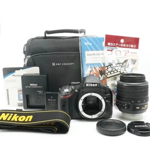 Nikon D5200 24.1MP Digital SLR Camera Black + AF-S DX G VR 18-55mm Japan - Picture 1 of 20