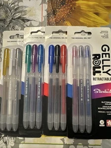 Gelly Roll Retractable Gel Pens 12pc Assortment Classic Metallic Stardust Craft - Picture 1 of 5
