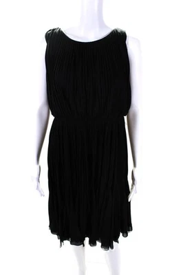 Vestido blusa pulóver negro sin mangas plisado Max Azria para mujer talla XS Foto 1 de 4