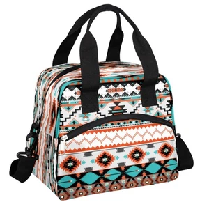 Aztec Design Insulated Lunch Bag for Women Men Reusable Lunch Box Cooler Tote... - Picture 1 of 7