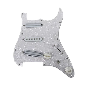 Pearl White SSS Pickguard with Dual Rail Pickups For Protect Guitar Durable - Picture 1 of 10