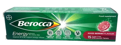 Berocca Energy Mixed Berries Vitamin C B1 B2 B3 B5 B12  15 Effervescent Tablet - Image 1 of 4