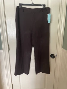 Covington Essentials Ladies Trouser Pants Size 16 Short Brown Flat Front NWT - Picture 1 of 4