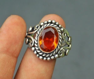 Yellow Citrine Gemstone 925 Sterling Silver Ring Handmade Jewelry Ring For Gift - Picture 1 of 4