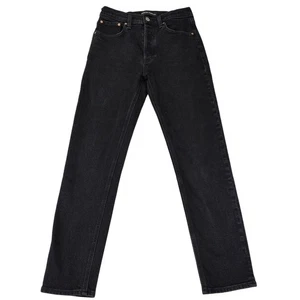 Denim Forum The Yoko High Rise Slim Jeans Black Organic Cotton Size 26 - Picture 1 of 9