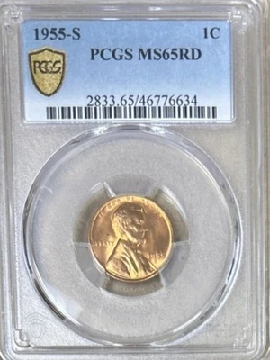 1955-S Lincoln Cent PCGS MS65RD - Image 1 of 2