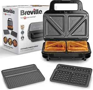 Breville 3-In-1 Ultimate Snack Maker | Deep Fill Toastie Maker, Waffle Maker & P - Picture 1 of 12