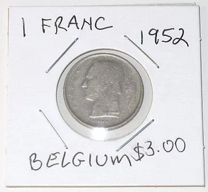 1952 BELGIEN 1 FRANC MÜNZE ~ schöne Erhaltung (ungraded) - Bild 1 von 2