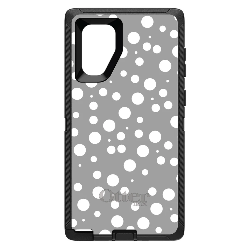 OtterBox Defender for Galaxy Note (Choose Model) Silver White Bubbles Polka Dot - Imagem 1 de 1
