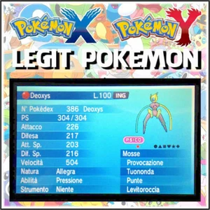 5GEN LEGIT POKEMON • SHINY Deoxys 504 SPEED FORM 6IV JOLLY X Y ORAS S&M ULTRA - Picture 1 of 1