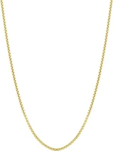 Collar de cadena Floreo de eslabones de caja redonda ligera de 1,5 mm de oro amarillo de 10 k - Imagen 1 de 5