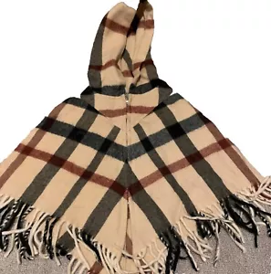 PONCHO CAPA BURBERRY CON CAPUCHA CASA CUADROS NIÑAS TALLA XS NIÑO 3 AÑOS - Imagen 1 de 10