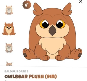 YouTooz * Owlbear - Baldur's Gate 3 * 9” Plush * New * In Hand - Picture 1 of 4