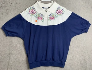 Napa Valley Top Womens Extra Large Short Sleeve Pullover Blouse Shirt Collared - Picture 1 of 15