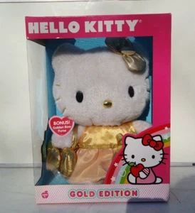 Muñeca de peluche Hello Kitty Sanrio 12 en edición dorada 2010 nueva en caja - Imagen 1 de 7