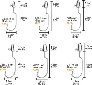 20PCS Bullet Jig Head Weighted Hooks Weighted Swimbait Jigs Texas Jig Heads Hook - Picture 1 of 10