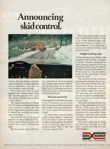 1969 Vintage Print Ad Borg Warner The Great Engineers Announcing skid control - Picture 1 of 2