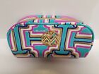Macbeth Collection Womens Aqua Pink Gold Makeup Bag Pouch Pencils/Brushes