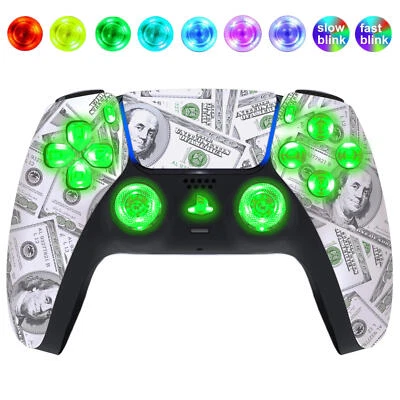 Big Money Silent Modz LED Light-Up Buttons Wireless Custom Controller for PS5 - Image 1 of 2