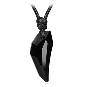 Collana Pendente Pietra Cristallo DENTE di LUPO Elegante da UOMO DONNA Coraggio - Imagen 1 de 6