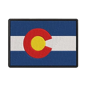 COLORADO STATE FLAG PATCH embroidered iron-on EMBLEM CO DENVER TOP QUALITY CO - Picture 1 of 12