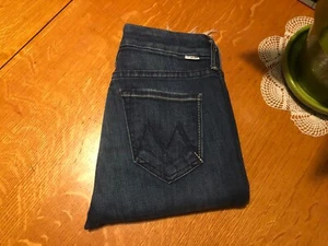 MOTHER THE LOOKER ANKLE FRAY SKINNY DARK WASH JEANS 24 X 28 VERY NICE! - Picture 1 of 12