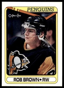 1990-91 O-PEE-CHEE Hockey Trading Card #19 - ROB BROWN, Pittsburgh Penguins - Picture 1 of 2