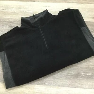 FOOT LOCKER Mock Neck 1/4 Zip Up Black Long Sleeve Pullover Shirt Men's Size XL - Picture 1 of 8