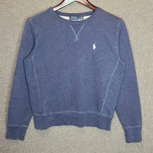 Polo Ralph Lauren Sweatshirt Youth Medium Blue Navy Embroidered Pullover - Picture 1 of 7