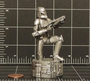 Star Wars Chess Saga Edition silver Clone Trooper Pawn game part 3.5" figure 02 - Picture 1 of 6