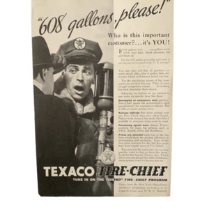 Vintage 1936 Texaco Fire Chief 608 Gallons Ad Advertisement - Picture 1 of 4