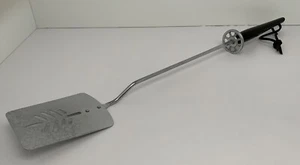 Spatola a fessura vintage griglia manico legno nero MCM manico lungo strumento barbecue - Foto 1 di 19