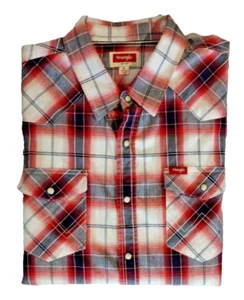 Camisa de manga larga Wrangler estilo occidental perla a presión talla XL para hombre - Imagen 1 de 8