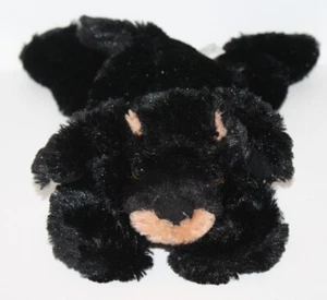 Goffa Rottweiler Puppy Dog 12" Plush Black Brown Stuffed Animal Laying on Tummy - Picture 1 of 11