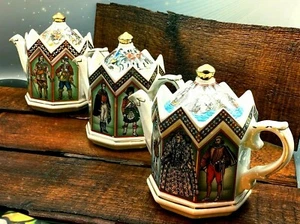 Sadler Trio Historical Series Porcelain Teapots Boxed - Picture 1 of 12