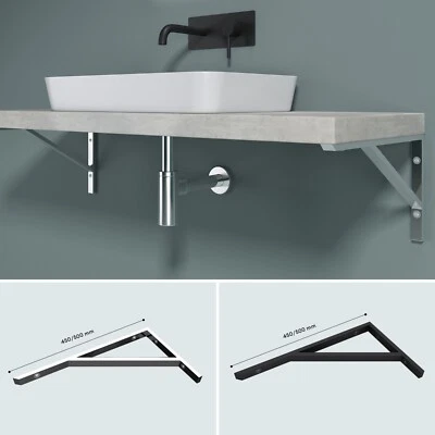 doporro rostfrei Edelstahl-Wandkonsole Regalhalter Regalträger 2 Farben 2 Längen - Bild 1 von 4