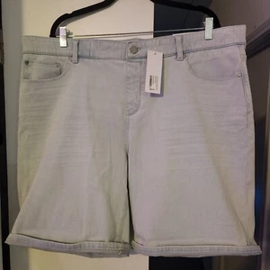 NEW SOFT SURROUNDINGS 2XL 22W Ultimate Blue Denim Relaxed $59 Pull On Shorts - Picture 1 of 7