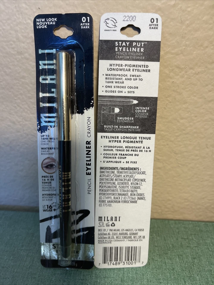 2x Milani Stay Put Eyeliner #01 After Dark Longwear Eyeliner - Image 1 of 1