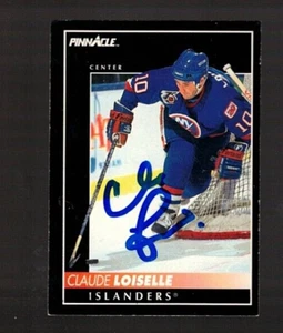 CLAUDE LOISELLE Autographed 1992-93 Score Pinnacle--New York Islanders - Picture 1 of 1