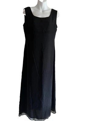 Vestido longo maxi de seda INC PRETO COM PONTOS BRANCOS SEM MANGAS TAMANHO 6 P NOVO SEM ETIQUETAS - Imagem 1 de 4