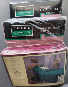 Queen Madison 180 Thread count  50% cotton 50% polyester 4Pcs Sheet Lot 3 Pcs