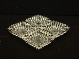 Set of 4 Small Ashtrays, 2-Rests, Heisey Ridgeleigh, Diamond Shape, Vintage - Picture 1 of 6