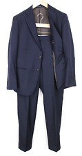 SUITSUPPLY Napoli Men Suit UK38S Twill Pure Wool Classic Formal Navy 2-Piece