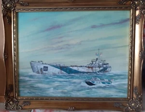 Royal Navy LST 321 Original print - signed - HMS HML Landing Ship Tank - WW2 - Picture 1 of 1