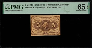 FR-1230 $0.05 First Issue Fractional Currency - 5 Cents - Graded PMG 65 EPQ - Picture 1 of 2
