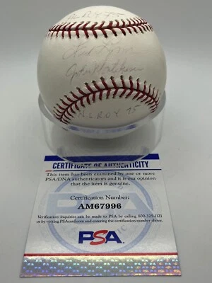 Fred Lynn John Montefusco ROY 75 Signed Autograph OMLB Baseball PSA DNA - Image 1 of 3