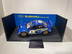 AUTOART 1:18 SUBARU IMPREZA WRC 2001 RALLY PORTUGAL SOLBERG/MILLS #6 80193 RARE - Picture 1 of 24